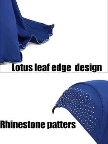 1 pieza Hijab árabe para niñas de 12 a 16 años, pañuelo para la cabeza islámico con rhinestones para niña y niñas, hijab decorado con cadena con pliegues y flores - 1PC - Ver 4