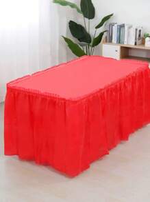 2pcs/Set Disposable Plastic Tablecloth Set, Rectangular Solid Color, Suitable For Wedding, Bridal Shower, Birthday, Buffet Party, Elegant Table Decoration, Holiday Party Supplies, Fits Various Event Themes