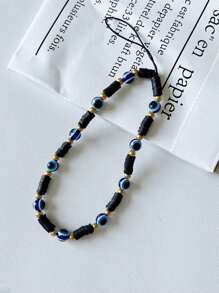 1 件珍珠串珠手机挂绳、串珠手机绳、陶瓷邪眼字母串珠手机带、手机壳配件、送给朋友的最佳礼物、送给母亲、家人、朋友、生日、节日的手机挂饰、手机链 - 彩色 - 查看 13