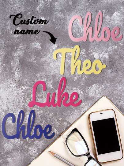 1pc, Custom Name, Elegant Personalised Acrylic Nameplate, Customizable Crystal Door Sign - Personalised Nameplate For Home, Bedroom And Wall Decoration - Easy To Hang, No Power Required, Artistic Decoration, Room, Letters Customizable, Laser Cut Tabletop Sign, Suitable For Wedding Place Cards, Party Decorations And Christmas Gifts, No Power Required, Suitable For Pop Culture Themed Accessories. Birthday Graduation, Home Harmony