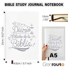 Granrouto Spanisches Bibel-Studientagebuch-Notizbuch - S.O.A.P.-Methode Bibel-Studienzubehör Kirchennoitzenbuch Andachtstagbuch Gebetstagbuch Notizentnahme & Journaling Set Glaubens-basierte Geschenke für Männer Frauen, Schulmaterial