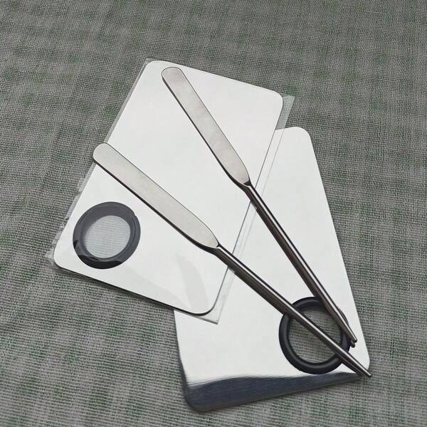 Paleta do makijażu 1/2 szt., paleta dla wizażystów, szminka, paleta podkładów, narzędzie do usuwania zaskórników, narzędzie do oczyszczania porów, szpatułka do podkładu ze stali nierdzewnej, skrobak do podkładu dla wizażystów, skrobak do twarzy, paleta 5/10 szt., zestaw 2 torebek do przechowywania patyczków do palet, makijaż, tanio, dekoracja pokoju, toaletka, podróż, sypialnia, akcesoria do makijażu