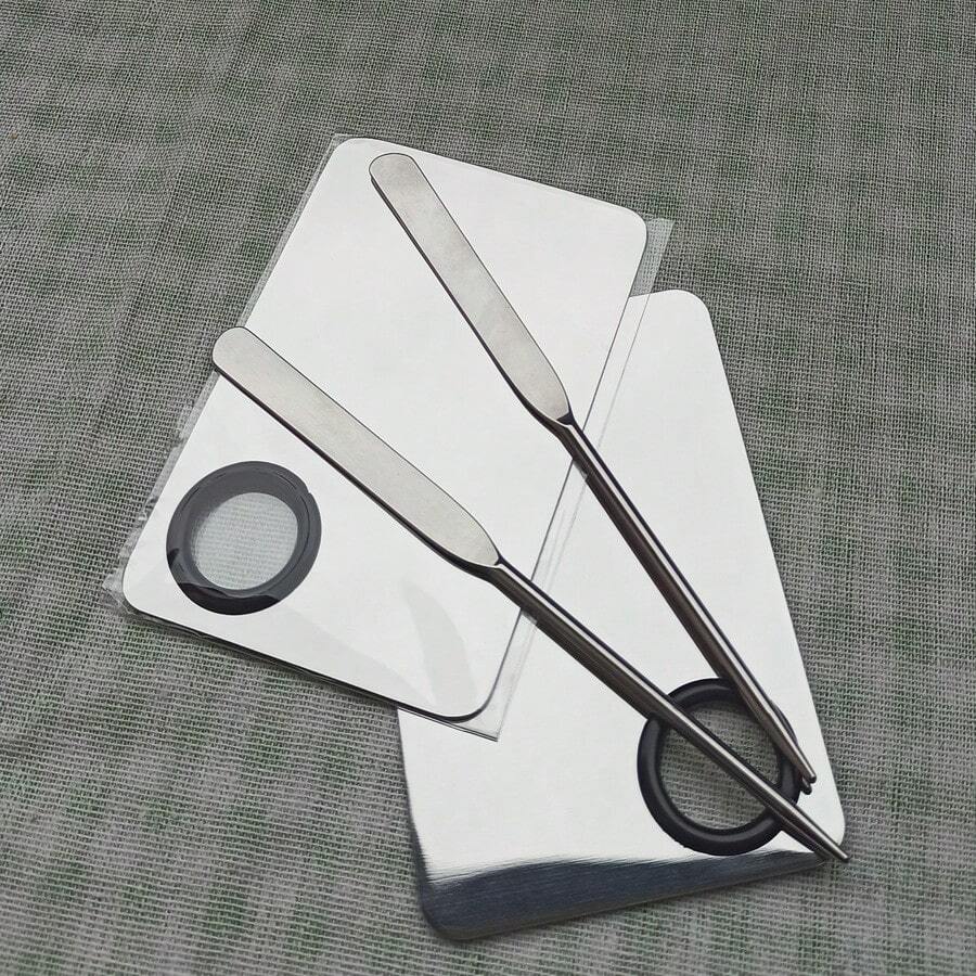 1pc/2pcs Makeup Palette, Makeup Artist Palette, Lipstick Makeup, Beauty Foundation Palette, Blackhead Remover, Pore Cleansing Tool, Stainless Steel Foundation Spatula, Makeup Artist Foundation Scraper, Face Scraper, 5pcs/10pcs Palette, Palette Stick Storage Bag Set Of 2,Makeup,Cheap,Room Decor,Vanity,Travel,Bedroom,Makeup Accessories