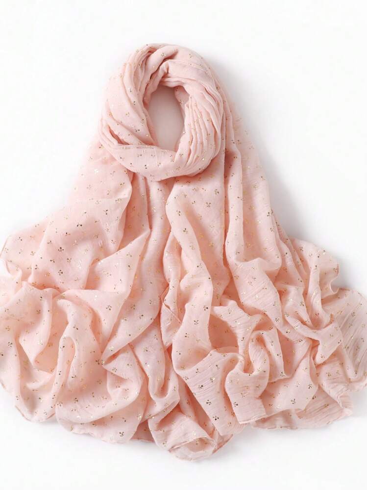 1 Piece Fashion Style Women Scarf Wrap Leaf Bronzing Shawls Headband Fantastic Crinkle Viscose Hijab For Dress - A - View 14