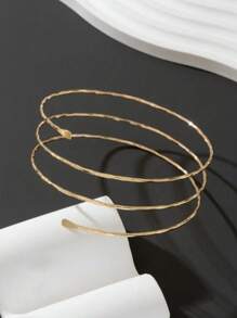 1 pieza Pulsera minimalista de metal multicapa y lineal para mujeres