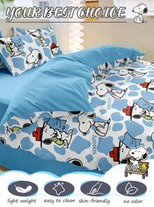 SNOOPY 2/3pcs Snoopy Duvet Cover Set, Snoopy Bedding, Cozy And Anti-Pilling Bedding Set, Soft And Breathable Bedding, Cartoon Style Comforter Cover Set, Fits For Twin Full King Queen All Size Beds, Suitable For All Seasons, Chic Lovely Decorative Comforter Cover Set For Bedroom Dorm, Machine Washable, Back To School Season