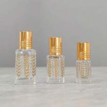 1 件 3ML/6ML/12ML 可再填充玻璃滚珠香水瓶，便携式唇油补充瓶 - 金色 - 查看 7