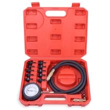 1 Set Of Professional Engine Oil Pressure Testing Kit - Oil Pressure Gauge Combination, Including 10 Adapters, Suitable For Cars, Motorcycles, Trucks, And Ships - Automotive Oil Pressure Diagnostic Tool (Red) - Red - View 11