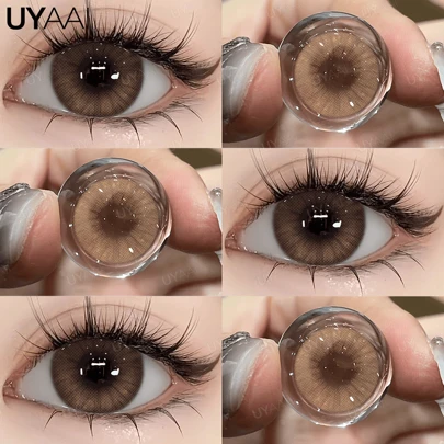 UYAAI 1副 - 全年佩戴的自然放大彩色隐形眼镜，大直径，适合约会、日常佩戴、派对、万圣节装扮、角色扮演