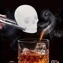 Molde de cubitos de hielo en forma de calavera 3D grande, molde de hielo redondo para whisky con tapa para bebedores de whisky, bartenders, intercambios de regalos, entusiastas del bar en el hogar y regalos festivos