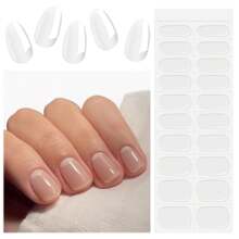 20/32/36/40 Stickers d'ongles en gel durcissant, stickers d'ongles transparents, vernis à ongles UV, qualité salon, stickers d'ongles en gel longue durée