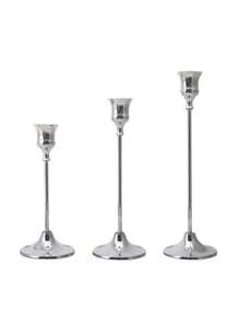 [1/3pcs Elegant Metal Candlestick Holders] Elegant Metal Candlestick Holders Set For Wedding & Party Table Centerpieces - Lacquered Finish, Romance Theme, Tabletop Mounting, Versatile For Events, Receptions, Birthdays, Home Decor, (Candles Not Included) Gifts Graduation