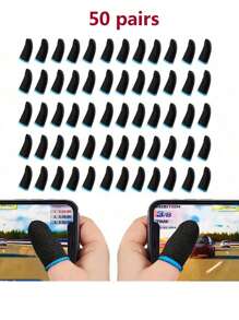 60-100 个黑色碳纤维指套简约款拇指套手指无缝触屏防汗透气手指套