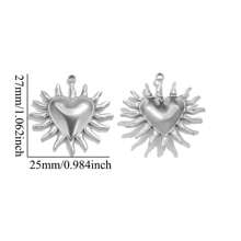 5pcs Stainless Steel Fashionable Hundred Sun Moon Heart Pendant DIY Necklace Earrings Jewelry Accessories Making Daily Wear Gifts