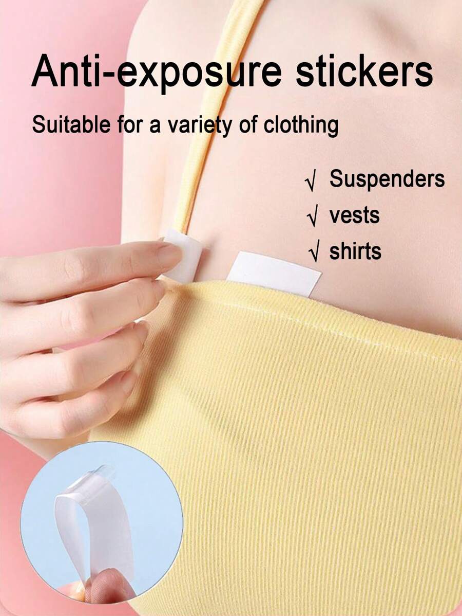 1pc Invisible Adhesive Chest/Shoulder Strap Clips, Anti-Slip Shoulder Straps For Dresses, Shirts, Camisoles, Summer