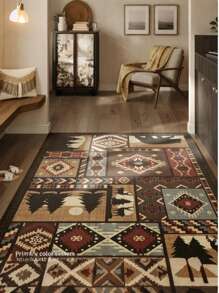 1pc Vintage Style Area Rug, Sofa Seat Carpet, Home Decor Room Accessory, Living Room Carpet, Bedroom Rug, Doormat, Bathroom Mat, Slip Resistant & Comfortable, Easy Clean
