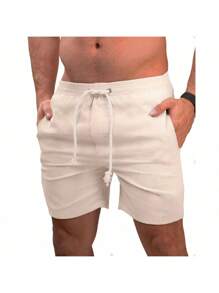 Men's Basic Linen Shorts Mauricinho Washed Quality Linen Shorts - 米色 - 查看 3