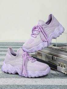 Casual Slip-On Shoes, Wide Fit Design, Anti-Slip Shock Absorbing Lightweight Breathable, Elegant Purple, Suitable For Travel, Festival, Party, Convenient , Easy To Wear, Wide Width Women Sports Shoes