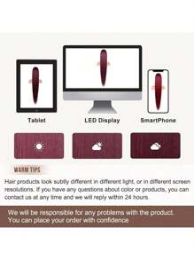 WALSDI Burgandy Ponytail Extensions Drawstring Long Straight Fake Pony Tail Natural Soft Clip In Hair Extension Synthetic Heat Resistant Hairpiece 32 Inch 165 Gram Black - Burgundy - View 4