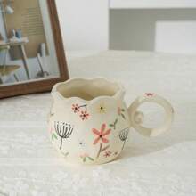 1pc Creative Hand-Painted Cartoon Pattern Ceramic Coffee Mug, Home Use Coffee Cup - Multicolor - View 14