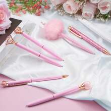 8Pcs Ballpoint Pens Set Metal Crystal Rhinestone Pen Glitter Pen For Journaling Purple Pens Bling In Black & Blue Ink Pretty Cute Pens Fancy Pens Gifts For Women Wedding School Office Desk Back To School