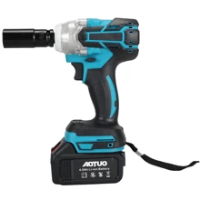 21V Compact Wireless Impact Wrench Set, 258ft LBS Torque, Includes Drilling Kit And Carrying Case, Includes Lithium-Ion Battery And Charger, 0.87-Inch Sleeve, Suitable For Home Repairs, Perfect For DIY And Small Car Tire Work - Blue - View 5