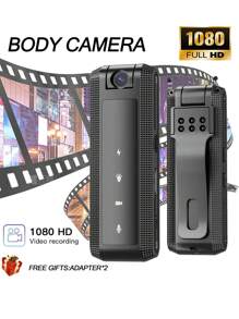 Ultra-HD 1080P Sports Mini Camera Sleek Lightweight Outdoor Adventure Companion With Advanced Night Vision Multi-Functional Portable Digital Video Recorder Compact BodyCam For Police And Action Enthusiasts Featuring A Versatile 180° Rotating Lens For Unparalleled Bike And Helmet Mounting Flexibility