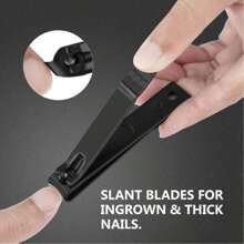 3pcs Set Matte Black Stainless Steel Nail Clippers - For Fingernails, Toenails And Ingrown Nails - Heavy Duty Nail Clippers, Manicure Tools, Pedicure Accessories, Suitable For Men And Women - Precision Design