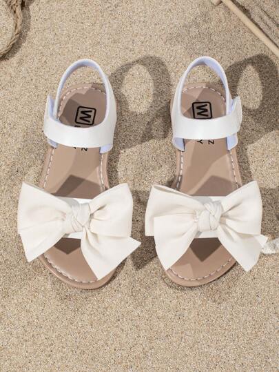 Girls' Summer Sandals, Butterfly Decor, Round Toe Flat Open Toe, Children's Princess Roman Shoes, Suitable For Casual Vacation, Beach Shoes