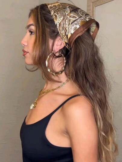 1pc Women's Paisley Print Retro Luxury Square Scarf Bandana Classic Head Wrap For Outdoor And Traveling Bohemian Bandana Gift Accessories, Hair Band, Head Band Ideal For Dressing Up Your Look