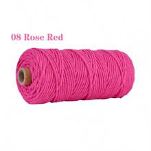 Corda in 100% cotone da 3mm, colorata, corda ritorta fatta a mano per macramè, filo per decorazioni fai-da-te, matrimoni, confezione da 100m