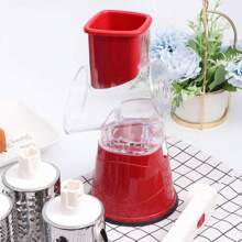 1 Pack Vegetable Slicer, Stainless Steel Cheese Grater, Multifunctional Vegetable Slicer, Vegetable Chopper, Cooking Prep Tool For Potato/Onion/Vegetables, Vegetable Slicer, Potato Peeler (Red, Green) - 紅色 - 查看 4