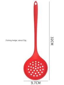 8 pièces Set de cuisine en silicone pour la maison, comprenant une spatule chinoise, une louche, une passoire, une poêle, une cuillère à soupe, un service à pâtes, des pinces à salade, un dilueur de miel, disponibles en rouge et noir
