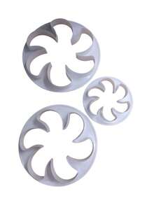 Set 3 pzs. Cortadores para fondant en forma de rehilete. Cortador de plastico. Decoracion para reposteria. Cocina. Pasteles. Reposteria - Blanco - Ver 1