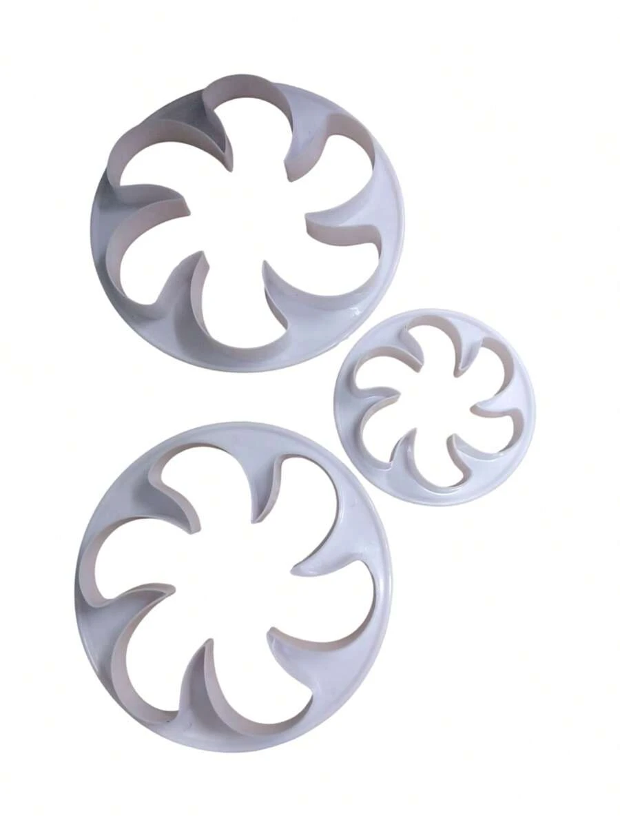 Set 3 pzs. Cortadores para fondant en forma de rehilete. Cortador de plastico. Decoracion para reposteria. Cocina. Pasteles. Reposteria - Blanco - Ver 1