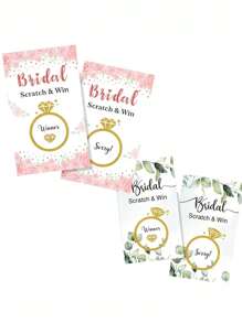 12pcs/Set Scratch Game Cards For Wedding Party, Creative Scratch Off Lottery Ticket Gift, Activity Decorative Cards, Suitable For Wedding, Bridal Shower And Celebration Events, Fun Wedding Game Cards - Multicolor - View 2