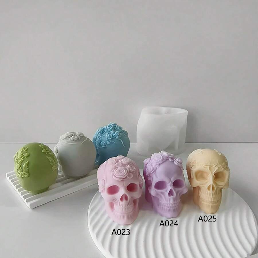 Skull Shaped Silicone Mold, Minimalist And Practical Multipurpose - White - View 1