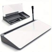 Stylish Compact Glass Desk Organizer With Built-In Storage – Modern Tempered Glass Whiteboard And Keyboard Stand For Efficient Workspace Management,White Board - Multicolor - View 11