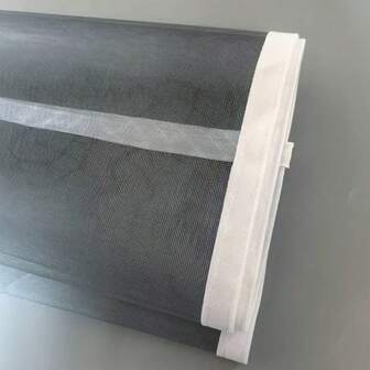 Removable Magnetic Screen Door, No Drill Mesh Window Screen, Self-Adhesive Fly Screen Curtain, Suitable For All Seasons, Grey With White Trim