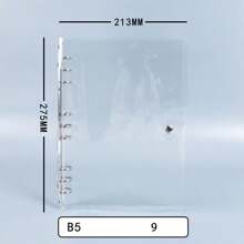 CENS Carpeta de anillas transparente A4/B5/A5/A6/A7 con botón de clip de PVC, colaboración de marca, fabricante original para almacenamiento y organización en oficina, hogar y escuela, organizador de presupuesto y dinero, portada de carpeta resistente para uso intensivo en negocios/oficina y escuela/estudiantes