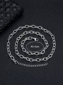 1pc Minimalist Elegant Sky Star Stainless Steel Women's Necklace Neutral Style Party Dating Daily Decoration - Silver - View 4