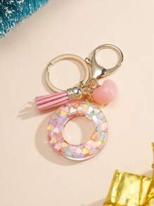 1pc Creative Keychain With 26 English Alphabet, Kids Backpack Accessories, Butterfly Letter Charm Keyring For Girls - Pink - View 8