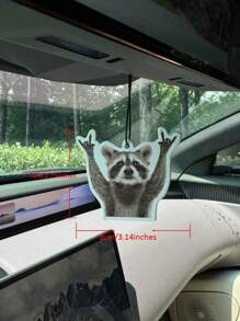 幽默浣熊 Bearyeah 車用香氛吊飾，適用於汽車出風口、後視鏡、浴室、客廳、臥室；紅糖香調，日系卡通動畫風格 - 均碼 - 查看 3