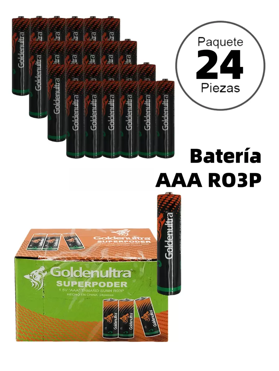 24 Pcs, AA/AAA Battery, Carbon, 1.5V, 24-Piece Pack, For Appliances, Controls, Lamps, Toys, High Performance - AAA - View 1