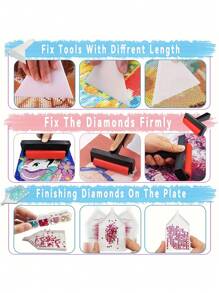 5D 钻石画套装带工具 - 完整 DIY 工艺套装，包括钻石托盘、刺绣盒和珠子滚筒 - 适合钻石艺术爱好者，全新钻石画套装 - 彩色 - 查看 5
