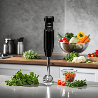 Mixeur plongeant WanT, mixeur à immersion avec 2 vitesses de mélange, mixeur électrique à main portable avec lames en acier inoxydable pour la soupe, le smoothie, la purée, les aliments pour bébé