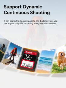 EAGET SD Card Memory Card High Speed 512GB 256GB 128GB 64GB 32GB, Class 10 UHS-I, 90MB/S, Supports HD Video Shooting, CET Certified, For Cameras & Digital Devices, Video Recording Card