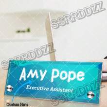 Customized Office Desk Name Plate | Clear Acrylic Desk Sign With Stand | Elegant Personalized Gift With Name And Title Gifts Birthday Graduation - Multicolor - View 25