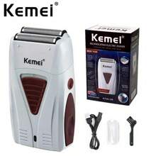 Kemei KM-3382 Men's Electric Shaver USB Charging Shaving Machine Cordless Shaver Male Professional Hair Clipper Shaved Head - White - View 8