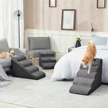 1 Pc Washable Pet Staircase, High Elasticity Sponge Non-Slip Ladder For Senior And Puppy Dogs To Climb Bed And Sofa - Multicolor - View 1